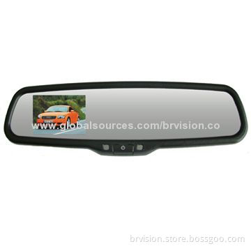 4.3-inch Rear-view Mirror Monitor with Original Bracket, Digital High-resolution, One Video Input